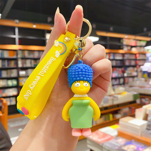 Porte-clés <span class=keywords><strong>figurines</strong></span> de la famille Simpson, sacs de couple, accessoires suspendus, porte-clés de voiture créatifs en gros - Product Image 6