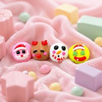 Jouet anti-stress souple en forme de visages de Noël mignons (Père Noël, Bonhomme de neige, Renne) – Boîte surprise pour soulager le stress des fêtes