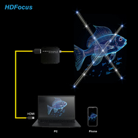 65cm entrée HDMI 3D hologramme ventilateur ordinateur interactif LED affichage holographique HDMI synchronisation contrôle 3d projecteur pour barre