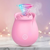 APP-Steuerung 9 Saug- und Vibrationsmodi Wasserdichtes Sexspielzeug Leuchtender Rosen-Vibrator für Frauen