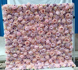 V03 Tùy Chỉnh Trang Trí Đám Cưới Màu Trắng Và Màu Hồng Lớn Lụa Tăng Đầu Hoa Tường Backdrop Bảng Điều Chỉnh 3D Cuộn lên Lớn Hoa Nhân Tạo Tường - Product Image 6