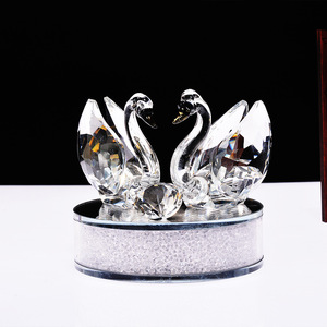 Crystal Swan Perfume Holder K9 Crystal Desktop <b>Decoration</b> <b>Car</b> Aromatherapy Ornament - Product Image 1
