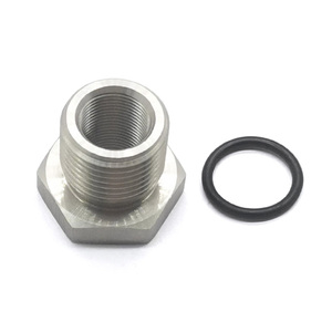 อะแดปเตอร์เกลียวสแตนเลส 304 ผลิตด้วยเครื่อง CNC, ข้อต่อหกเหลี่ยมขนาด 1/2-28 ถึง 3/4-16 สำหรับการปรับเปลี่ยนระบบเชื้อเพลิงยานยนต์ - Product Image 3