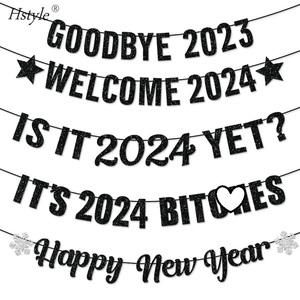 2026 joyeux nouvel an fête fournitures décorations paillettes lettre bannière Photo accessoires guirlande au revoir 2023 bienvenue 2026S2742 - Product Image 4