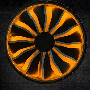 Idées de décoration tendance pour <span class=keywords><strong>bar</strong></span> / Art mural en métal en forme de turbine à réaction avec lumière pour la décoration du comptoir - Product Image 2