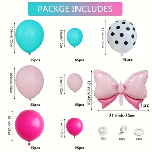 Kit d'arche de ballons en latex à pois rose surprise avec guirlande pour la décoration de fête d'anniversaire des jeunes filles - Product Image 5