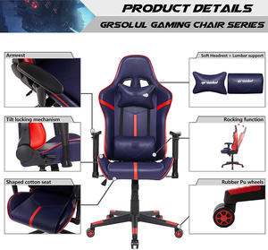 Bleu haute qualité hommes ergonomique PC <span class=keywords><strong>Gamer</strong></span> ascenseur chaises hauteur réglable <span class=keywords><strong>pas</strong></span> <span class=keywords><strong>cher</strong></span> Tech ordinateur sièges inclinables pour <span class=keywords><strong>bureau</strong></span> à domicile - Product Image 3