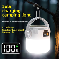 Lampe de camping LED solaire rechargeable, étanche, longue durée, lampe d'urgence portable, éclairage extérieur pour marché et maison