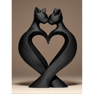 รูปปั้นแมวสำหรับตกแต่ง งานขายส่ง คุณภาพสูงสุด พร้อมเคลือบสีดำ - Product Image 1