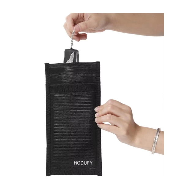 Upgraded Classic Nylon Zipper Faraday Bags Fireproof Waterproof Cell Phone Signal Jammer Signal Blocking Bag Anti-Theft Pouch