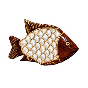 Handmade Mother of Pearl Inlay Wooden Fish Shape Clutch <b>Bag</b> Luxury MOP Minaudiere Evening Purse for <b>Women</b> Wholesale Supplier - Product Image 1