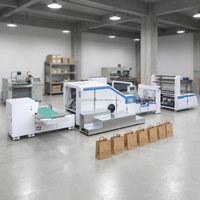 Machine entièrement automatique de fabrication de sacs en papier kraft à fond carré avec impression flexo 6 couleurs en ligne