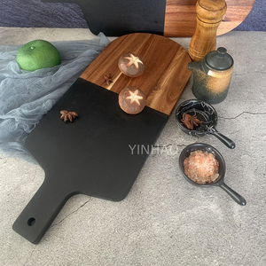 <span class=keywords><strong>Tagliere</strong></span> in <span class=keywords><strong>marmo</strong></span> nero con Logo personalizzato legno di Acacia con manico in <span class=keywords><strong>marmo</strong></span> e legno <span class=keywords><strong>tagliere</strong></span> - Product Image 4