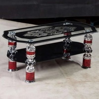 Haute qualité table basse malaisie table basse carrée en verre et table en métal