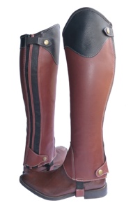 High Quality Indian Genuine Leather Half <b>Chaps</b> Soft Full Grain Leather Horse <b>Riding</b> Gear - Product Image 2