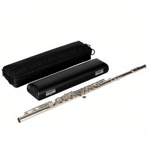 Flûte traversière professionnelle plaquée argent, faite à la main, gravée, tonalité Do, 17 trous ouverts, vente en gros d'usine - Product Image 1