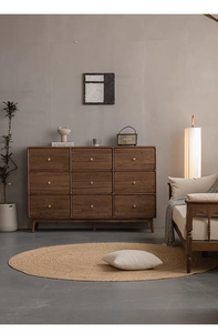 צפון אמריקה עץ אגוז שחור שידה עם שש מגירות מודרני מינימליסטי נורדי אמצעי עתיק סִגְנוֹן ריהוט ביתי לסלון - Product Image 5