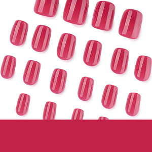 <span class=keywords><strong>Uñas</strong></span> Postizas Cortas Cuadradas, 24 Piezas, <span class=keywords><strong>Color</strong></span> Rojo <span class=keywords><strong>Fucsia</strong></span> Sólido, Brillantes, para Mujer, Uso Diario, Oficina, Citas, Bodas, Fiestas, Manicura, Regalo - Product Image 5
