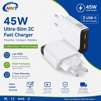 Chargeur mural ultra-fin PD 45W à double port, charge rapide, prise EU, PPS QC3.0, type C, pour smartphones