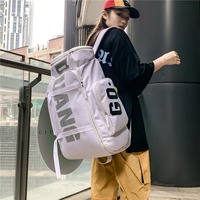 Sac à dos en denim Letter Street pour lycéens, grande capacité, style japonais et coréen, distinctif, bandoulière, polyester pour hommes