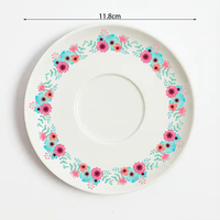 BENELUCK Ensemble Tasse et Soucoupe en Porcelaine Style Marocain Classique, Motif Floral Pastoral Personnalisé, Écologique, Hunan 180ml BL-D036 Maison
