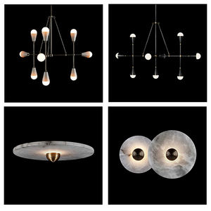 Wabi Sabi Clásico Creativo Latón Envejecido Techo Led Decorativo <span class=keywords><strong>Español</strong></span> Alabastro Diseño Luz Tríada Disco Colgante Aplique Lámpara <span class=keywords><strong>de</strong></span> Pared - Product Image 5
