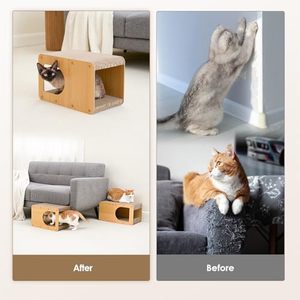 <span class=keywords><strong>Maison</strong></span> à gratter pour chat en <span class=keywords><strong>carton</strong></span>, griffoir ondulé de 17 pouces pour chats d'intérieur, tapis à gratter pour chaton, marron - Product Image 3