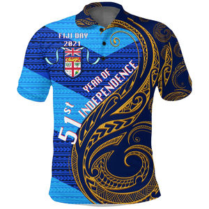 T-shirt personnalisé Fidji <span class=keywords><strong>Bati</strong></span> Advanced Fabric Polo Flag Vintage Super Rugby Chemise à col montant pour homme - Product Image 4