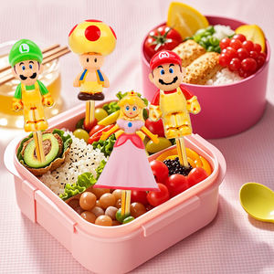 Juego de tenedor de fruta de grado alimenticio Bento Pick para niños de princesa de dibujos animados, accesorios de cocina desechables sostenibles creativos - Product Image 3