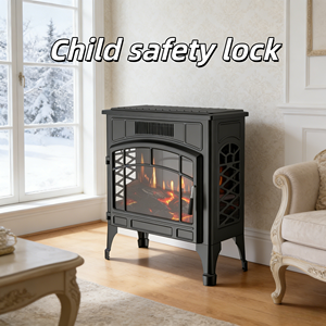 Cheminée électrique autoportante, cheminées PTC, charbon artificiel ignifuge, poêle à trois côtés, vue sur la flamme - Product Image 3