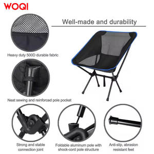 Silla Plegable para Camping Woqi, Marco de Aluminio, Tela Oxford, Ligera, Portátil, para Exteriores, Playa, Pesca, Jardín, Color Azul Cielo - Product Image 4