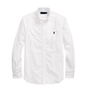 Camicie Classiche Oxford in Cotone per Uomo, Bianche con Logo Ricamato, Maniche Lunghe, Casual Business, Vestibilità Regolare - Product Image 3
