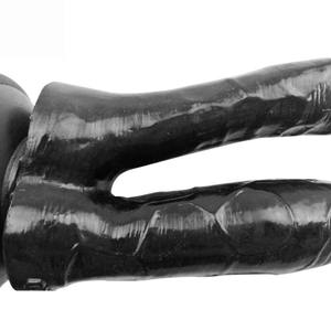 Премиум черный силиконовый двухсторонний массажер двойной стимуляции для передней и задней части необходимый аксессуар для секс-машины Совместимость - Product Image 4