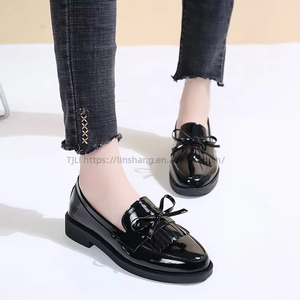 New Styles Ladies Fashion Bowknot Flat <b>Shoes</b> Comfortable on PU Leather Casual Ballet Flats Loafers for Women - Product Image 3