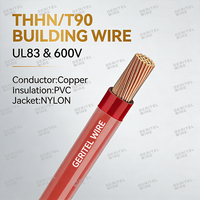 Cable Eléctrico de Cobre Trenzado Negro de 600V, 14, 10, 8, 6, 4 AWG, 2/0, THW, THHN, THWN-2, para Construcción, 500 Pies, Calibre 12