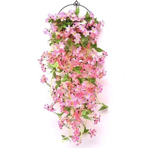 Mur de fleurs artificielles en roses, guirlandes en soie à suspendre, décoration intérieure, style japonais vintage Wabi Sabi, fixation murale - Product Image 1