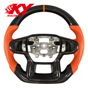 Accessoires de voiture, volant sport en cuir orange personnalisé avec fibre de carbone pour Ford Ranger 2023 2024 2025 Raptor XTL XLT - Product Image 1