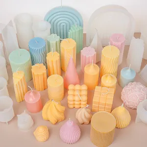 Home Festival Decoration DIY Handmade Mould 3D Candle Silicone Mold For Candle Making
