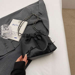 Women's PU trendy crossbody <b>bag</b>, portable zipper closure, polyester lining, bow tie shoulder <b>bag</b> - Product Image 5