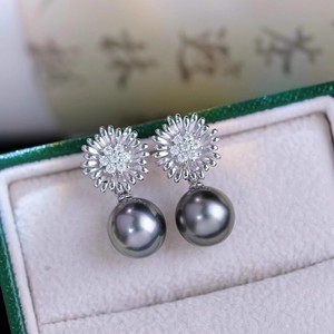 Accessoires en argent S925 pour la création de bijoux, boucles d'oreilles en argent tendance avec perles rondes de 8 à 13 mm, plateau vide pour boucles d'oreilles 22323 - Product Image 3