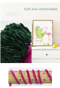 Dimuni Venta al por Mayor Hilo de <span class=keywords><strong>Terciopelo</strong></span> Elegante para Crochet 100g Teñido 100% Poliéster Hilo de Chenilla Esponjoso para Tejer Ecológico - Product Image 4