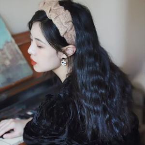 Suéter Vintage Otoño/Invierno High Headtop <span class=keywords><strong>Klein</strong></span> <span class=keywords><strong>azul</strong></span> felpa lana <span class=keywords><strong>diadema</strong></span> mujer francés accesorios para el cabello <span class=keywords><strong>diadema</strong></span> aro - Product Image 4