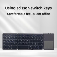 Nouveau clavier sans fil pliable à 3 volets 101 touches non mécanique, personnalisé pour ordinateur portable et iPad, avec pavé tactile, portable pour le bureau