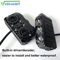 VEILIAGHT Lampe de calandre auxiliaire Bi-LED Projecteur 3 lentilles 180W Couleurs Blanc Jaune Ambre Personnalisable