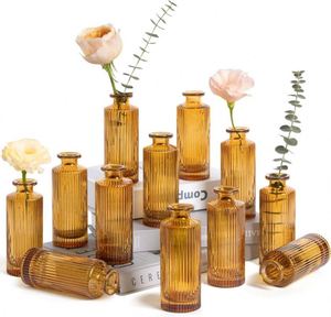 Vase en verre cristal transparent moderne à rayures verticales, design Art Déco, pour table, mariage, décoration intérieure - Vente en gros - Product Image 2