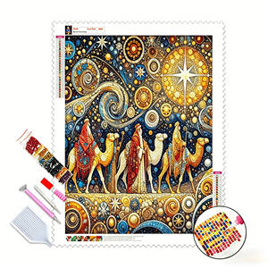 OCHOICE Kit <span class=keywords><strong>de</strong></span> Pintura <span class=keywords><strong>de</strong></span> Diamantes 5D <span class=keywords><strong>de</strong></span> los Tres <span class=keywords><strong>Reyes</strong></span> <span class=keywords><strong>Magos</strong></span>, Arte Religioso con Diamantes, Kit <span class=keywords><strong>de</strong></span> Manualidades DIY para Adultos, Decoración <span class=keywords><strong>de</strong></span> Pared para el Hogar - Product Image 1