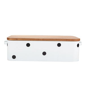 Cream White <strong>Kitchen</strong> Storage Canisters Set <strong>Square</strong> Metal Storage <strong>Bins</strong> - Product Image 2