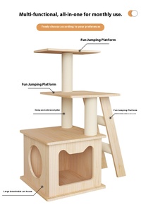 חלל קטן ריצוף מוצק עץ מלא satree sisal מיטה מחמד scatchingpost מוגבהט מוגבהונות משוטט - Product Image 6