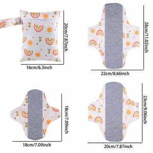 4 unids/set forro de grafeno orgánico reutilizable almohadillas menstruales femeninas traje almohadillas sanitarias con bolsa húmeda lavable - Product Image 2