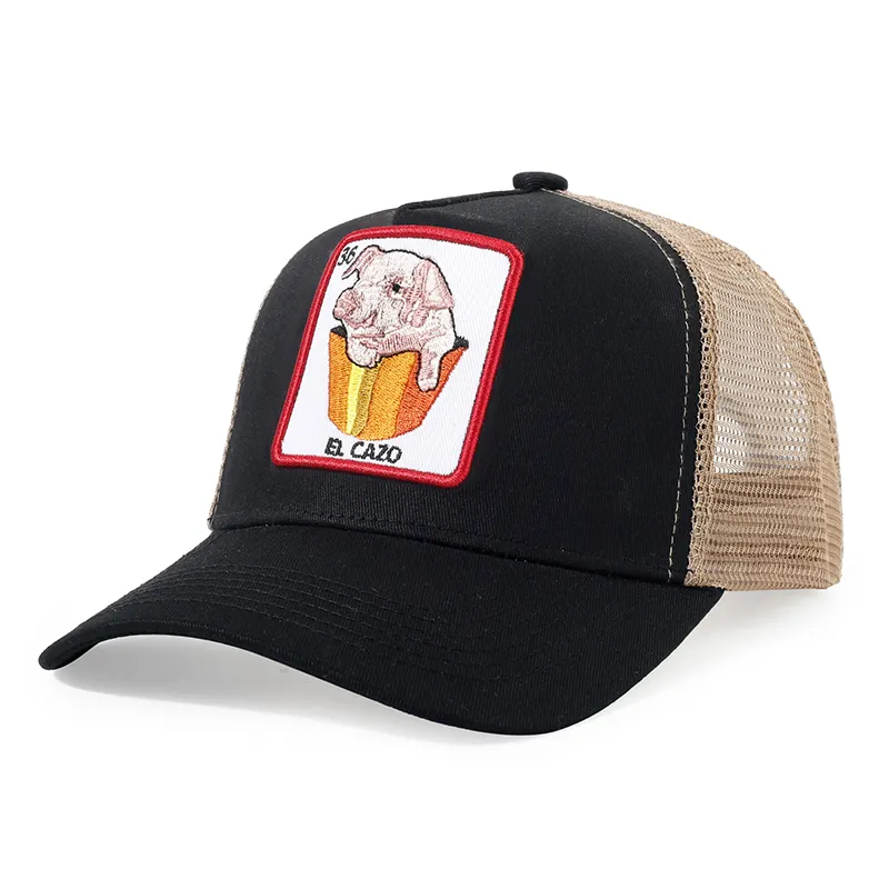 Cross-Border Popular Cartoon Baseball Cap Summer Breathable Sun-Protected Patch Embroidered Mesh with Waterproof Dot Pattern
